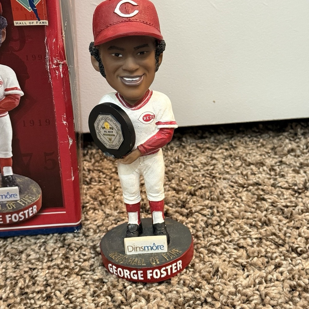 George Foster Cincinnati Reds Hall of Fame Bobblehead 2017‎ Damaged Box